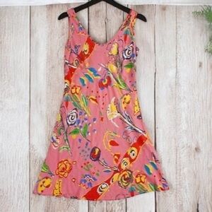 Vintage Hula Moon Jams World Dress Womens XL Pink Fiesta Abstract Floral Tank
